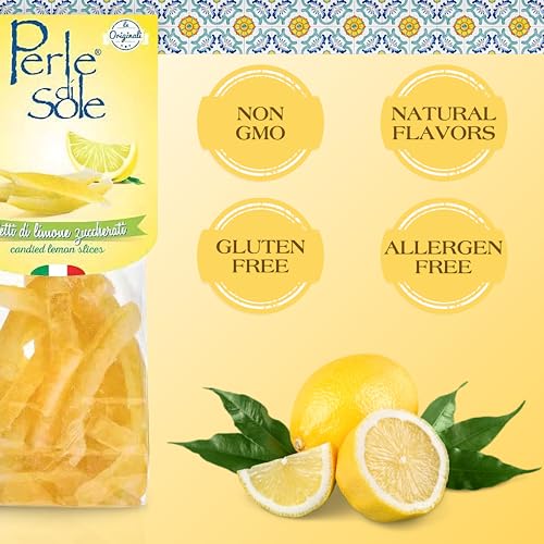 Perle di Sole Candied Lemon Peels — Italian Confection (3.5 oz / 100g)