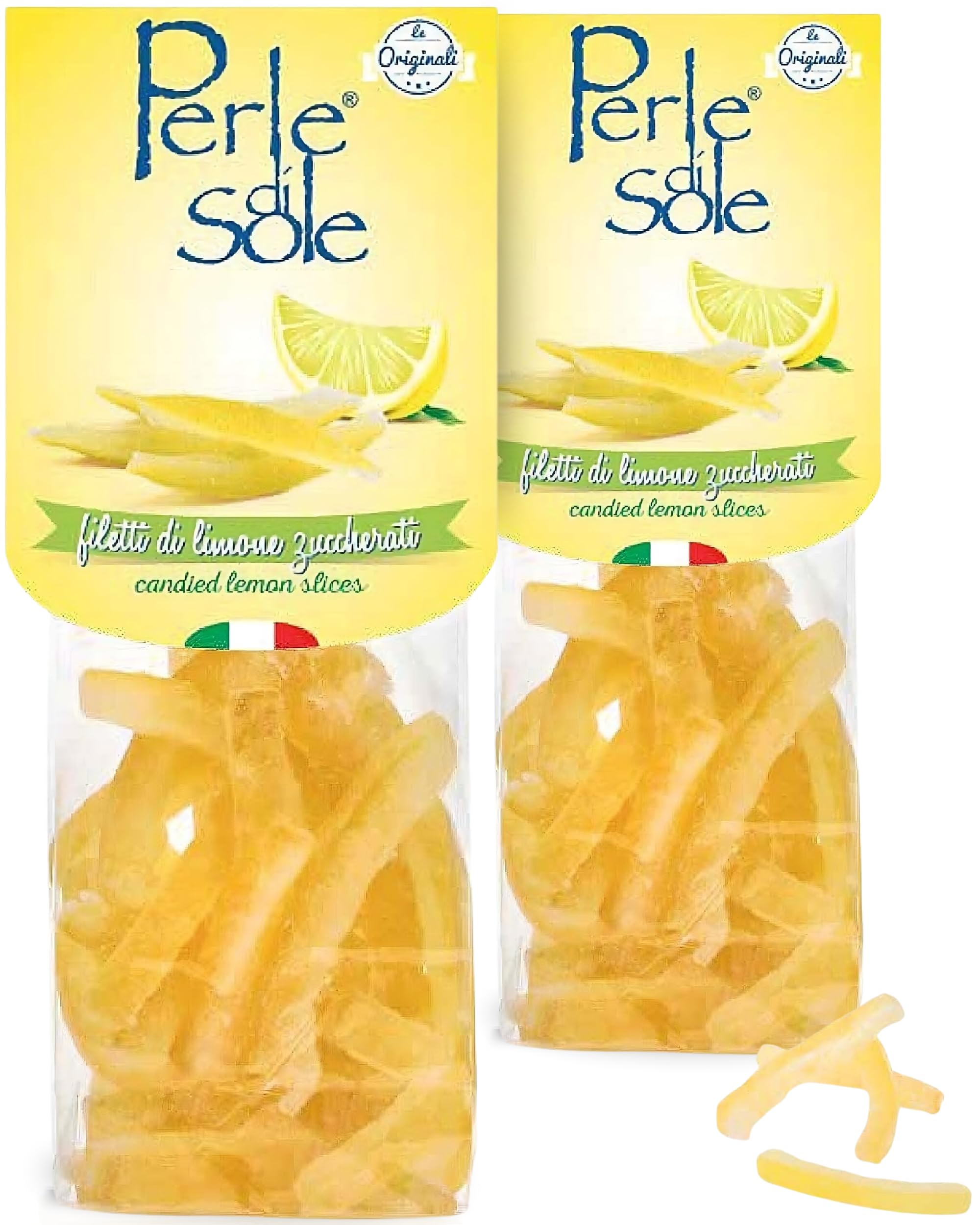 Perle di Sole Candied Lemon Peels — Italian Confection (3.5 oz / 100g)